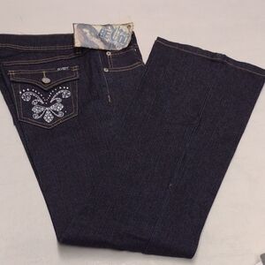 Revolt Jeans Blue Boot Cut Denim with Embroidered Detail, Western,Rodeo,Festival
